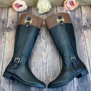 Karen Scott Black/Brown Deliee2 Riding Boots 6.5