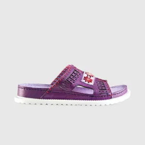 Karyoka Comfort Leather Push Ins 5703 Purple Multi