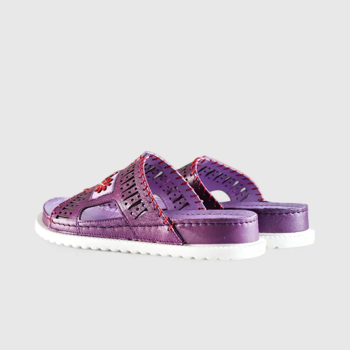 Karyoka Comfort Leather Push Ins 5703 Purple Multi