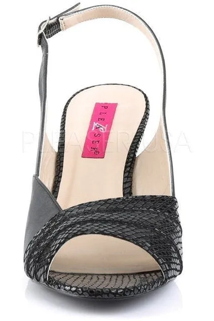 KIMBERLY-01SP Wedge | Black Faux Leather