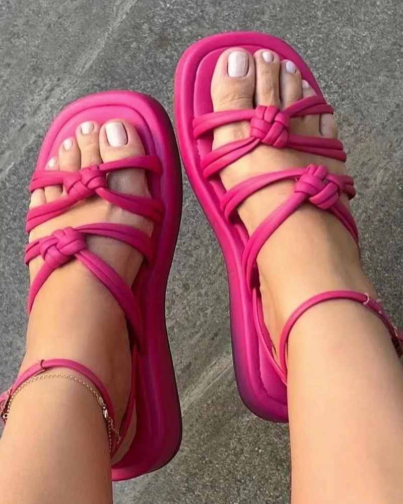 Knot Multi strap Ankle Strap Beach Sandals
