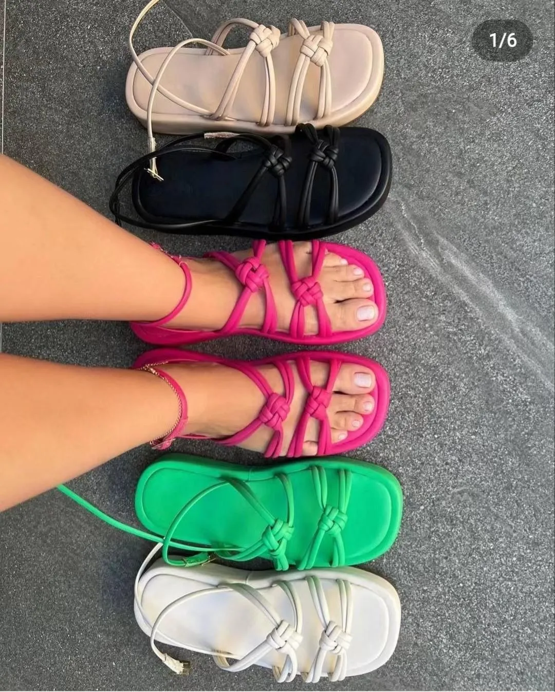 Knot Multi strap Ankle Strap Beach Sandals