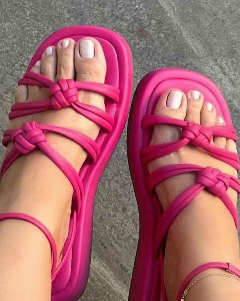 Knot Multi strap Ankle Strap Beach Sandals