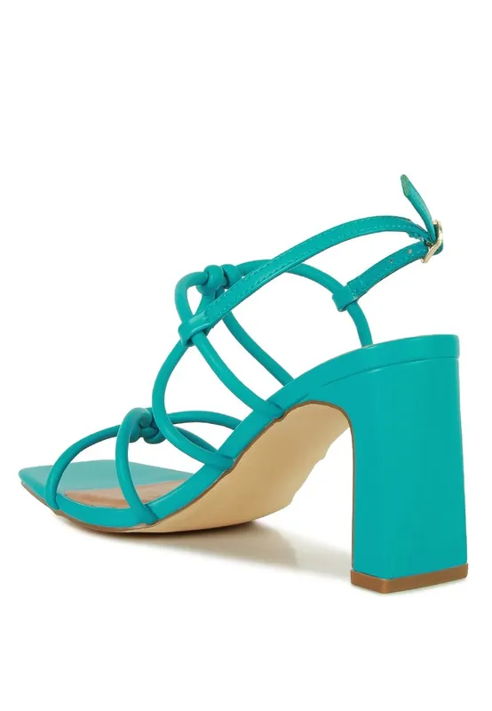 KRALOR Knotted Strap Mid Heel Sandals