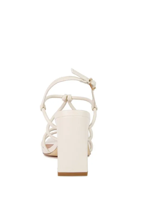 KRALOR Knotted Strap Mid Heel Sandals