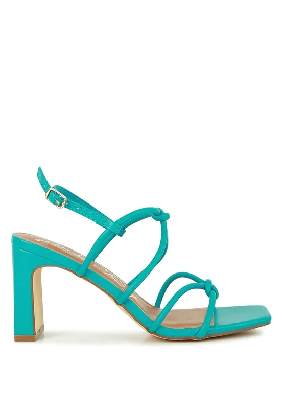 KRALOR Knotted Strap Mid Heel Sandals