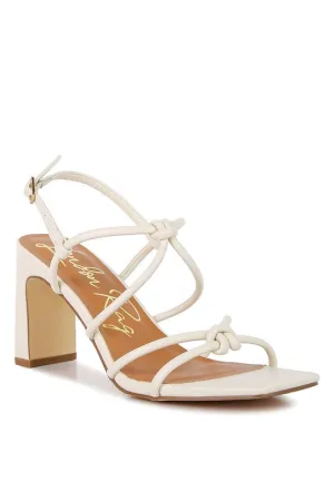 KRALOR Knotted Strap Mid Heel Sandals