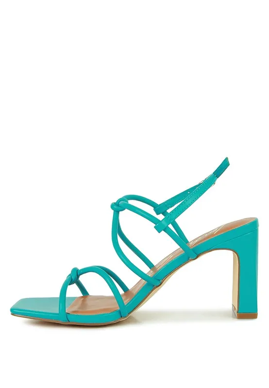 KRALOR Knotted Strap Mid Heel Sandals