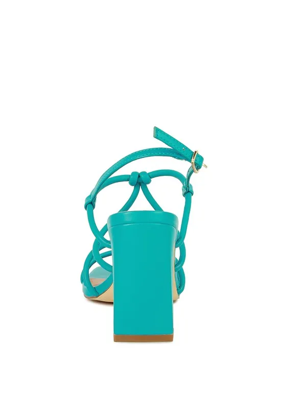 KRALOR Knotted Strap Mid Heel Sandals