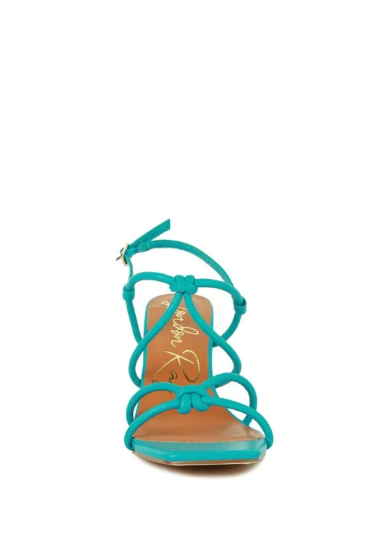 KRALOR Knotted Strap Mid Heel Sandals