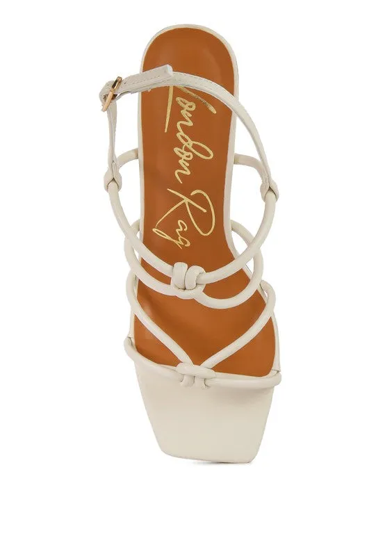 KRALOR Knotted Strap Mid Heel Sandals
