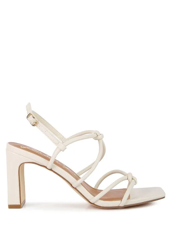 KRALOR Knotted Strap Mid Heel Sandals