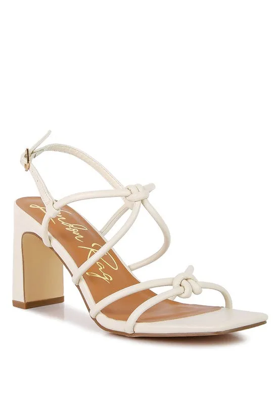 KRALOR Knotted Strap Mid Heel Sandals