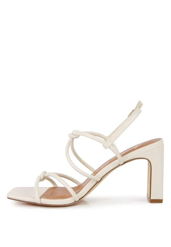 KRALOR Knotted Strap Mid Heel Sandals