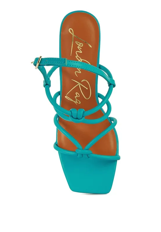 KRALOR Knotted Strap Mid Heel Sandals