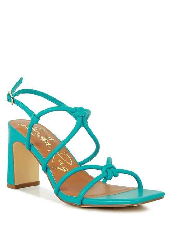 KRALOR Knotted Strap Mid Heel Sandals