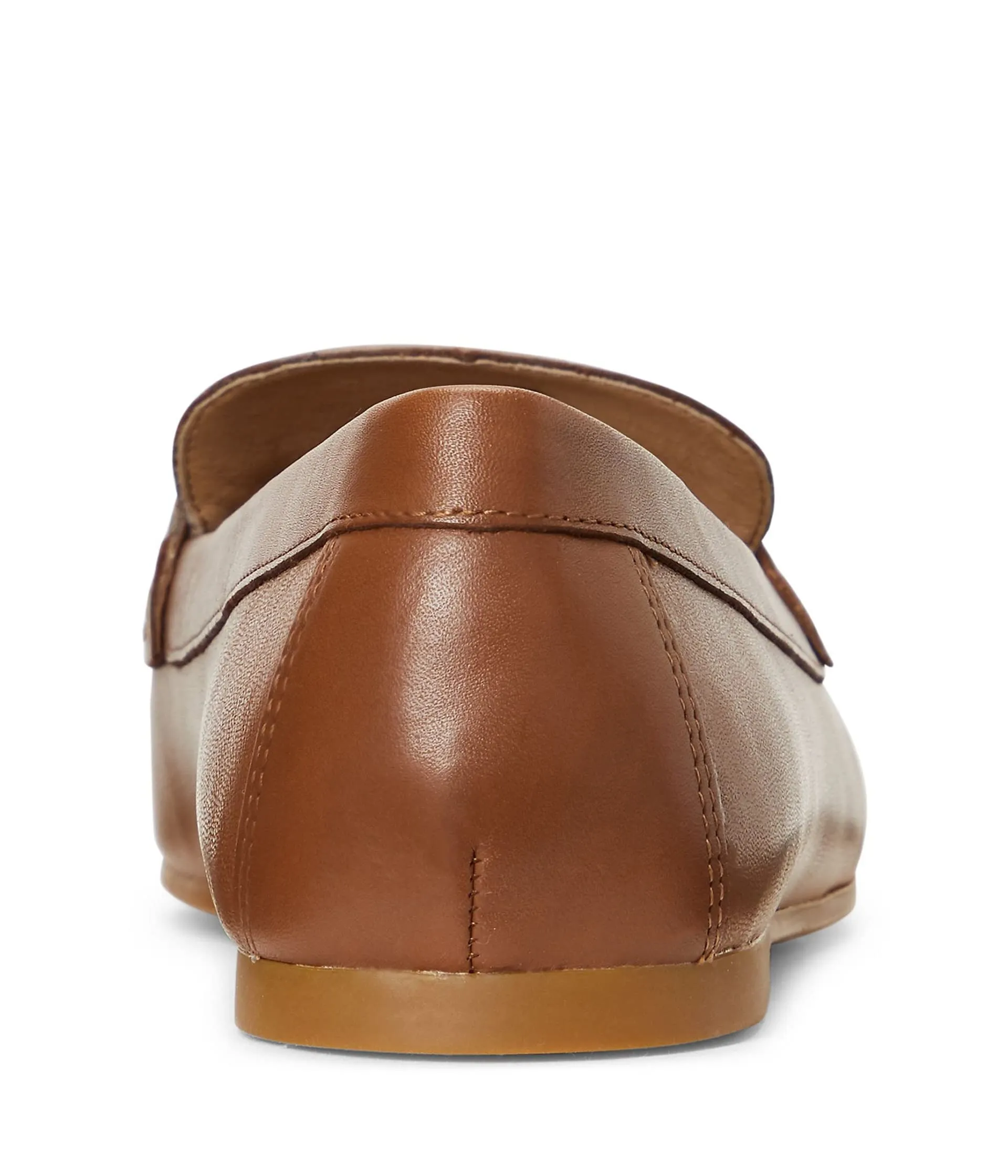 Lauren Ralph Lauren Womens Averi Nappa Leather Loafer Deep Saddle Tan 10 B - Medium
