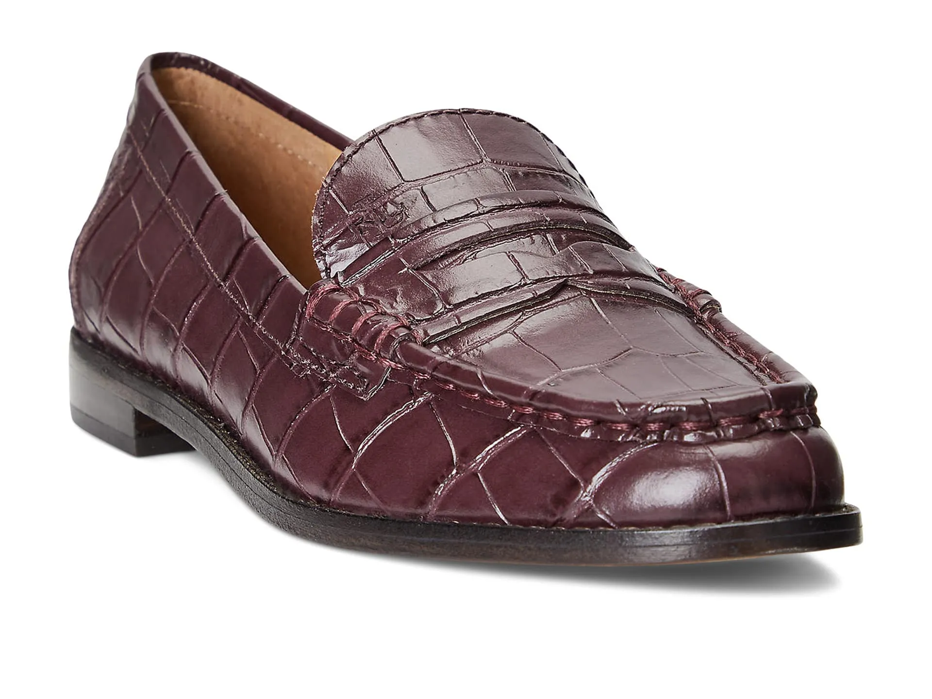 Lauren Ralph Womens Wynnie Loafer Flat, Garnet, 6.5 US