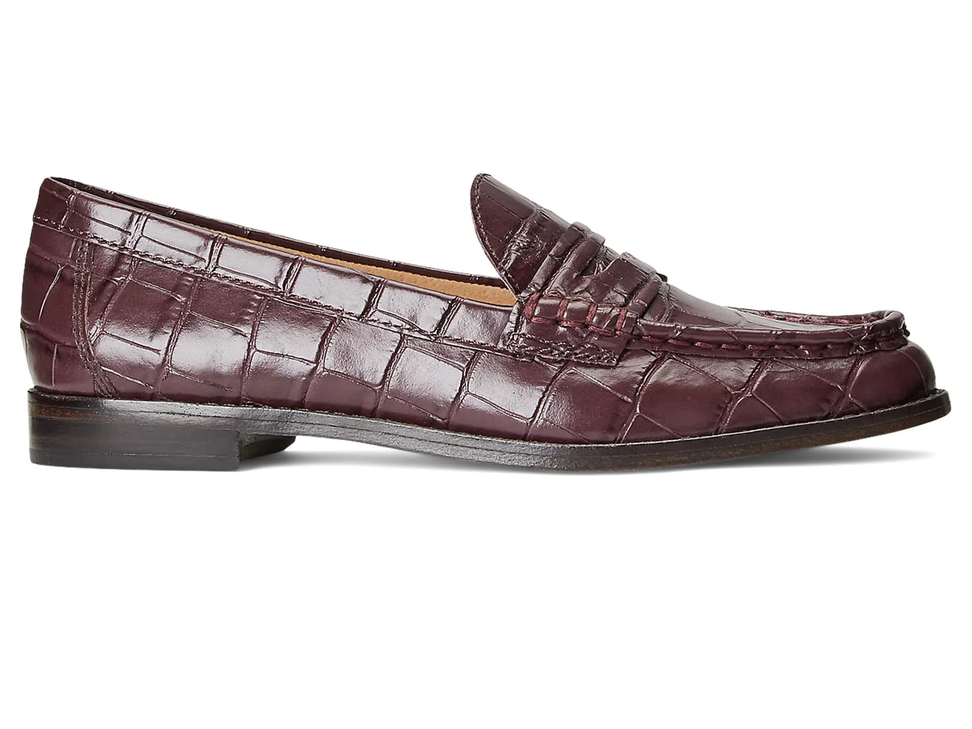 Lauren Ralph Womens Wynnie Loafer Flat, Garnet, 6.5 US
