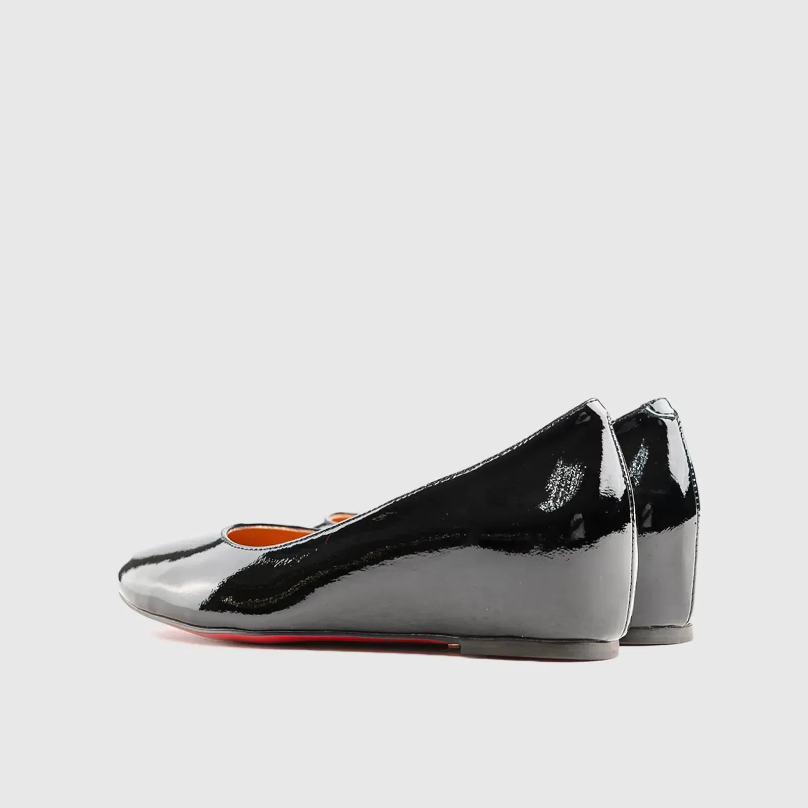 Leather Dress Wedge Black Lar013