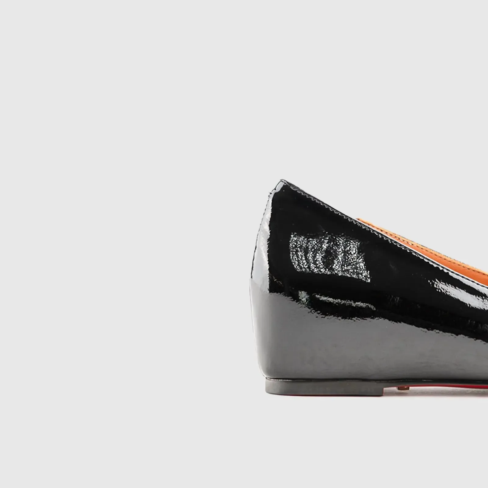 Leather Dress Wedge Black Lar013