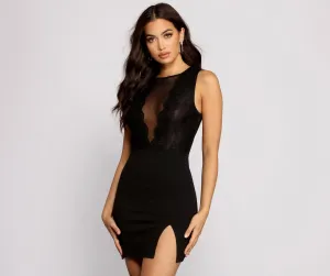 Living For Lace Charming Sheer Mini Dress