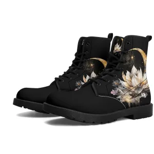 Lotus Moon Womens Vegan Boots Witchy
