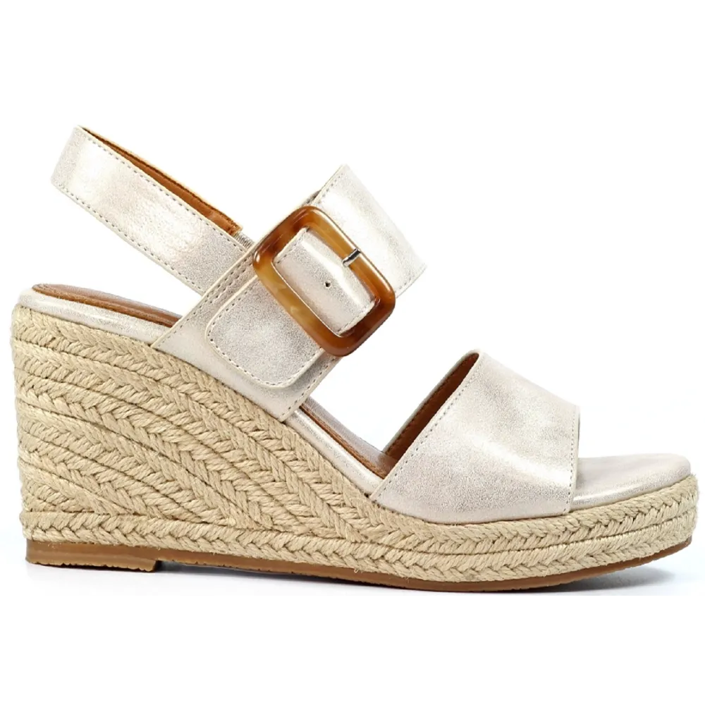 Lunar Rochester Beige Wedge Sandals