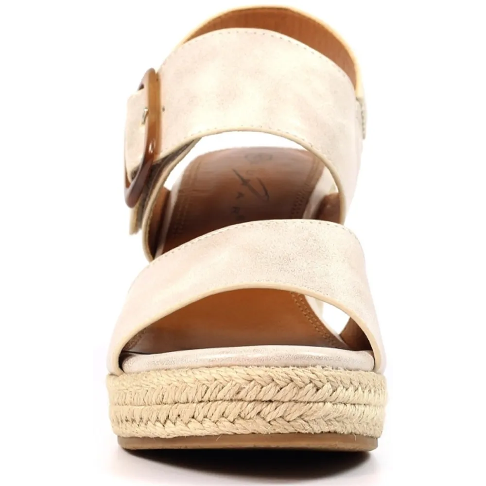 Lunar Rochester Beige Wedge Sandals