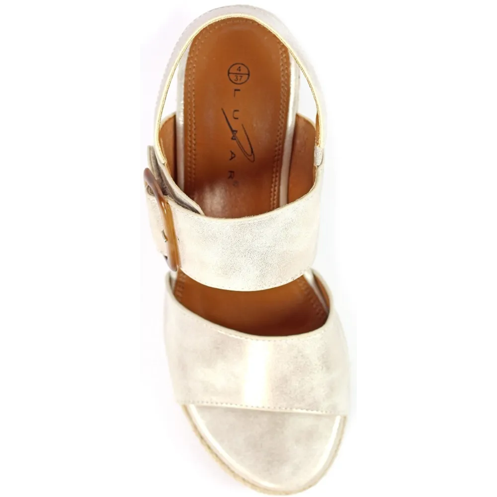Lunar Rochester Beige Wedge Sandals