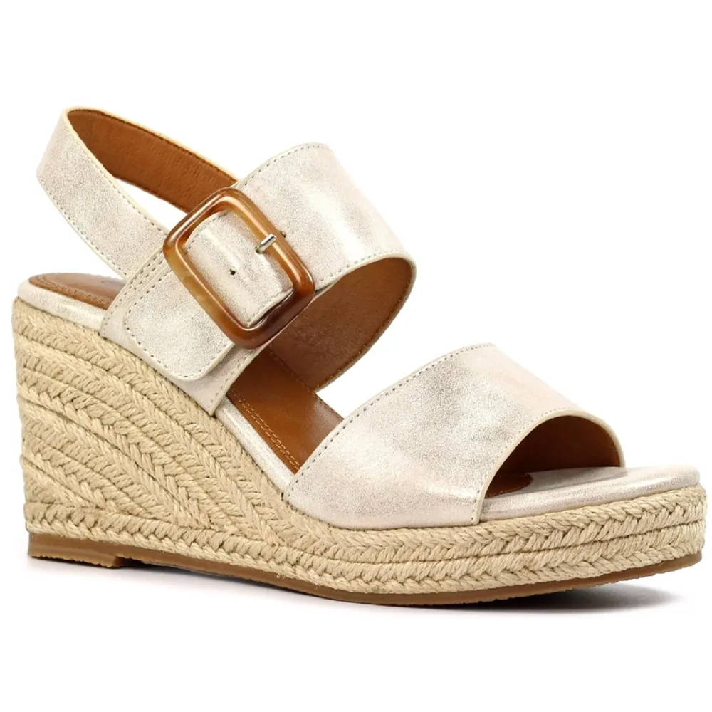 Lunar Rochester Beige Wedge Sandals