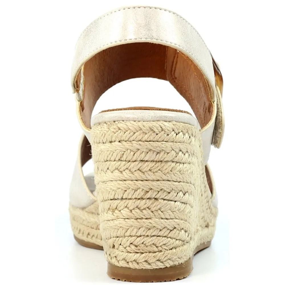 Lunar Rochester Beige Wedge Sandals
