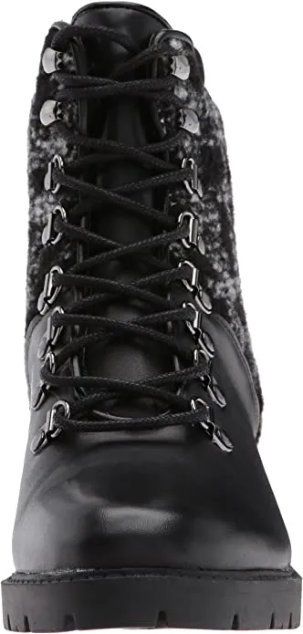 Marc Fisher Women's LANZIA Combat Boot, Grey/Black, 8