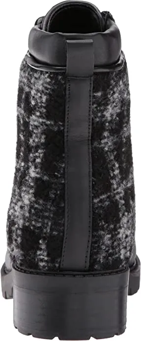 Marc Fisher Women's LANZIA Combat Boot, Grey/Black, 8
