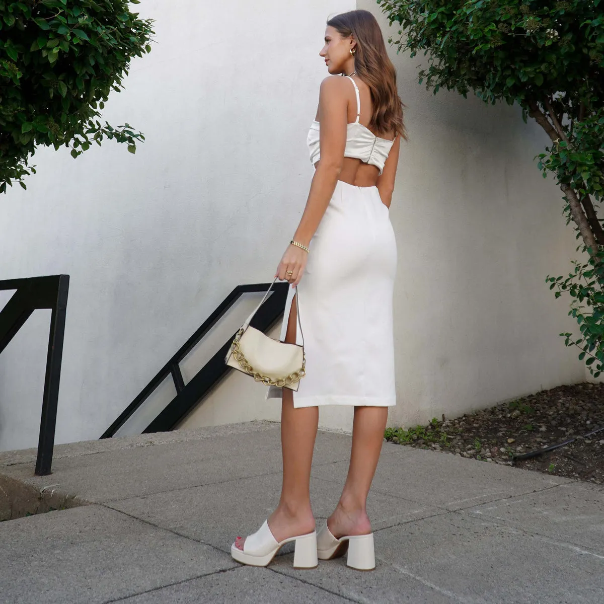 MARSHA HEELS IVORY EMBOSSED STELLA