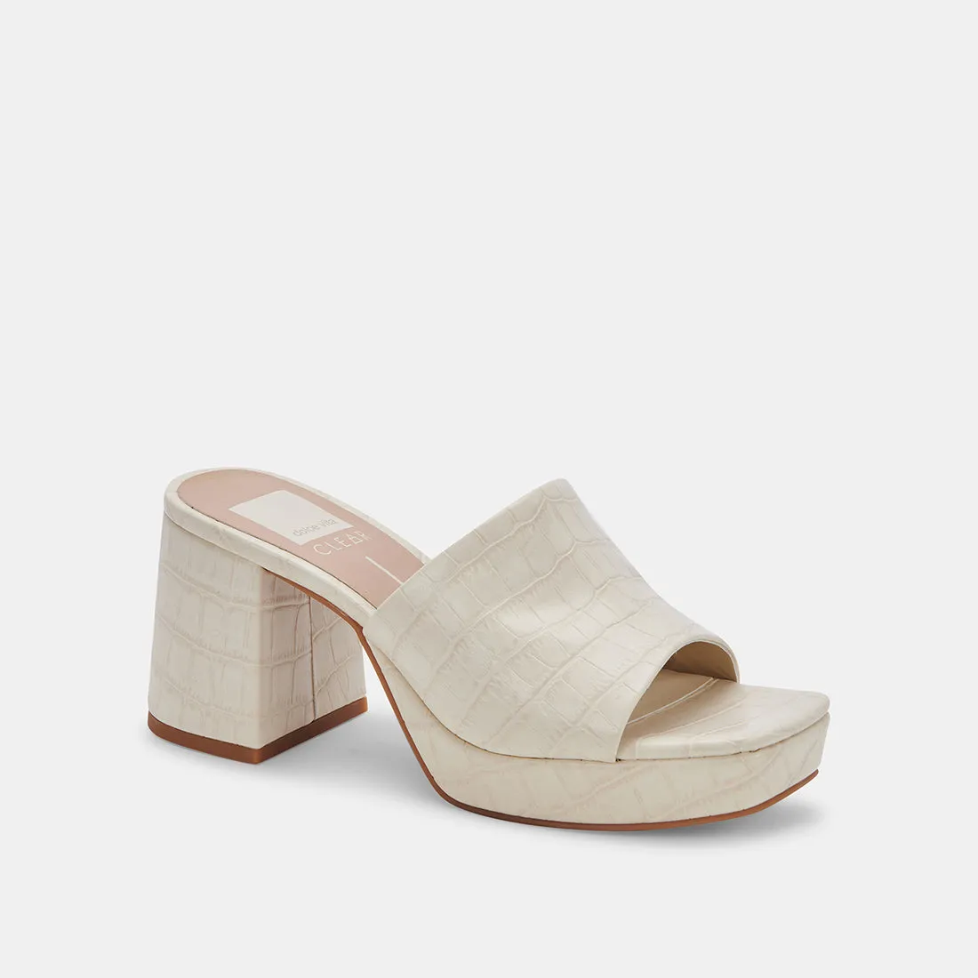 MARSHA HEELS IVORY EMBOSSED STELLA