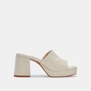 MARSHA HEELS IVORY EMBOSSED STELLA
