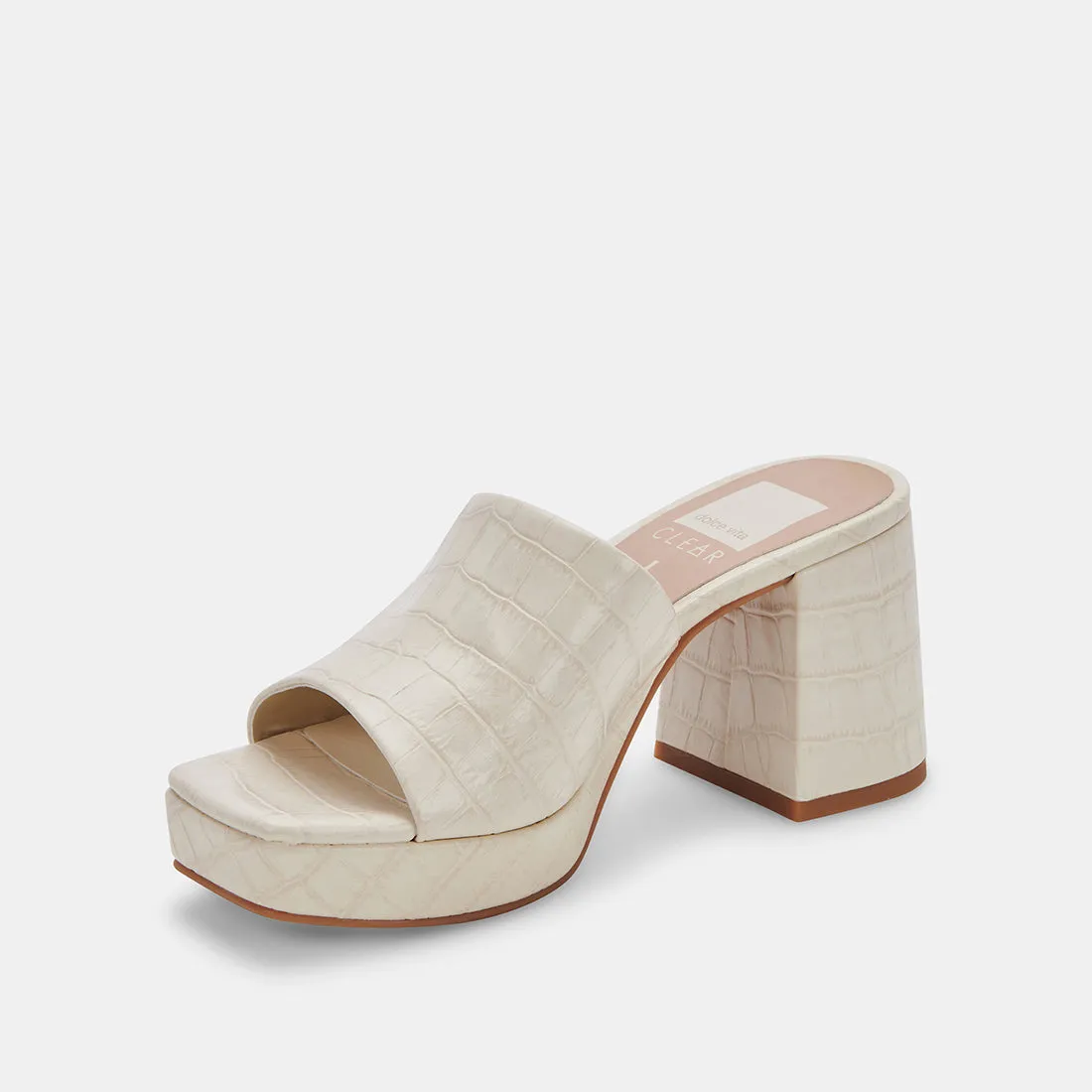 MARSHA HEELS IVORY EMBOSSED STELLA