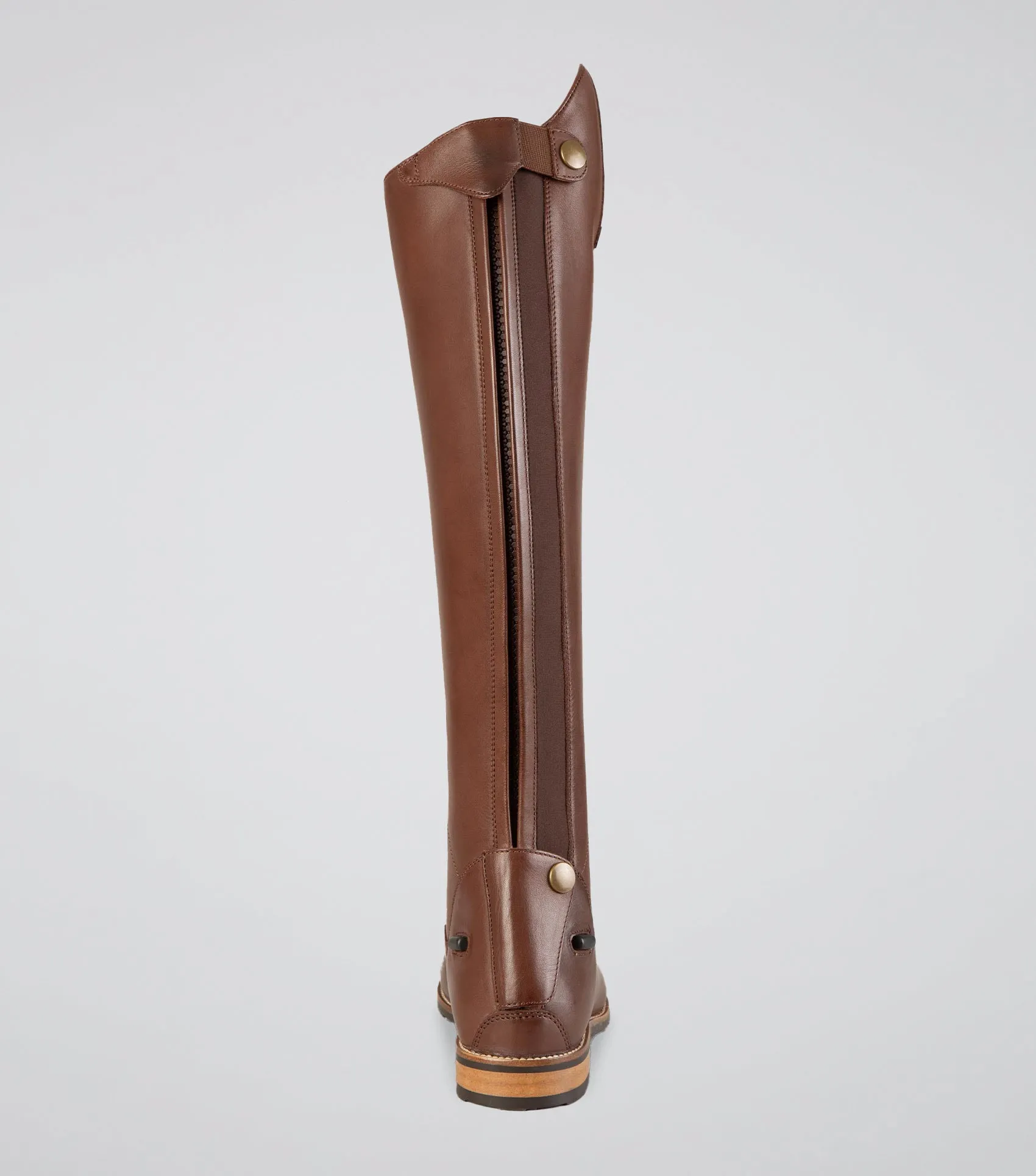 Maurizia Ladies Lace Front Tall Leather Riding Boots Brown (Wide Calf)
