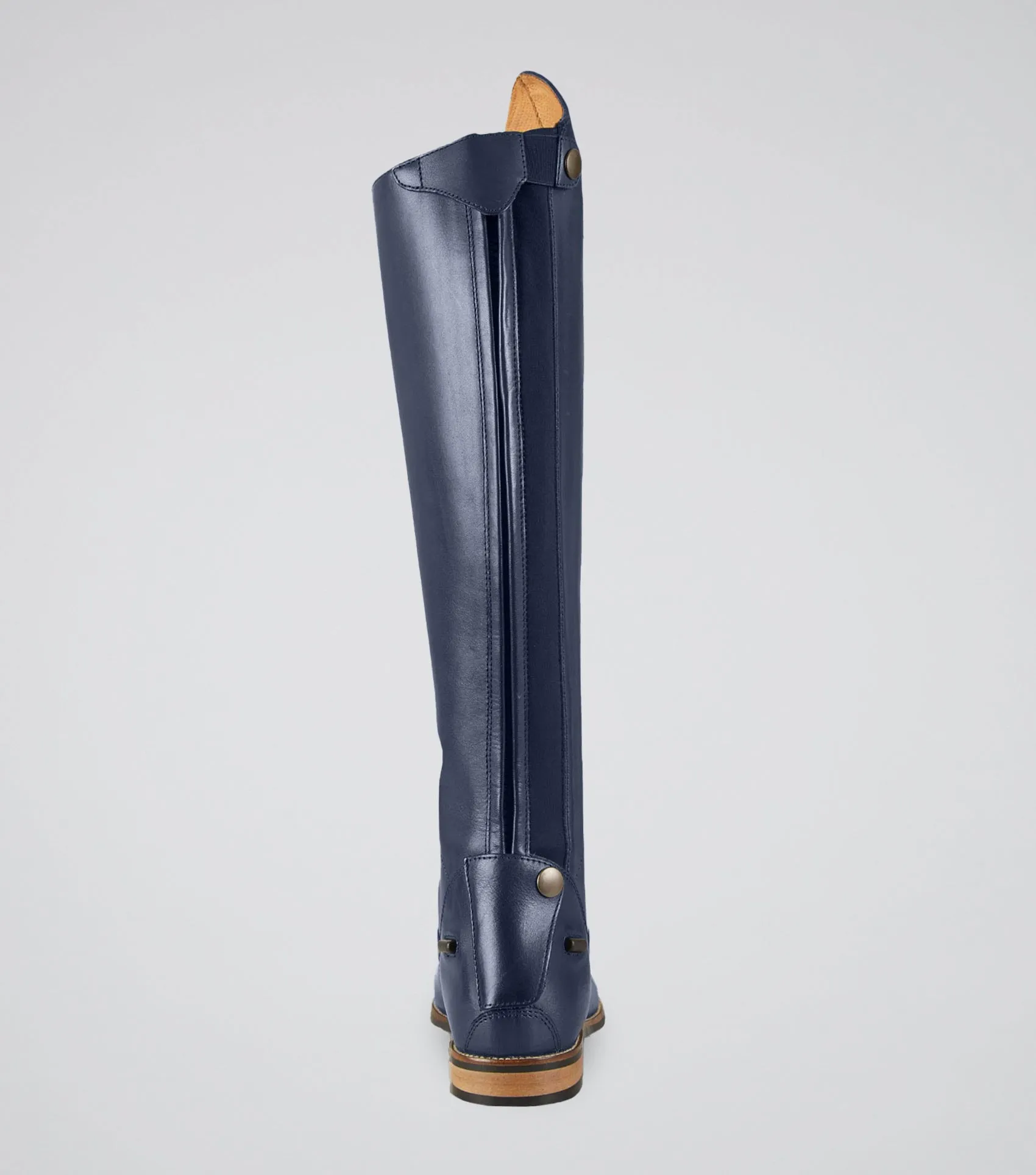 Maurizia Ladies Lace Front Tall Leather Riding Boots Navy (Regular Calf)