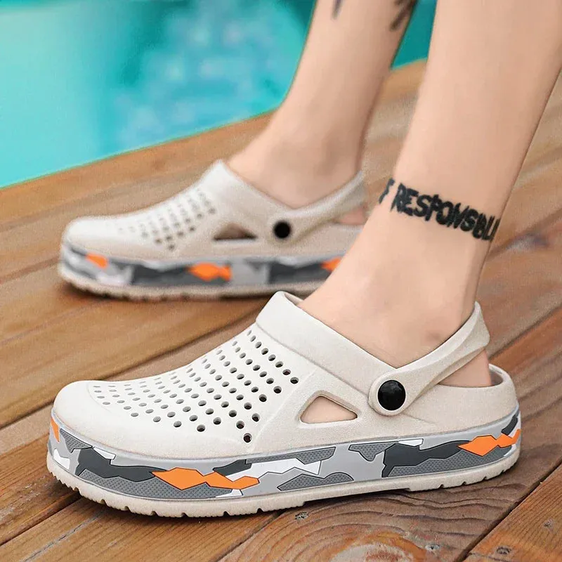 Men's Clogs Sandals Casual Shoes  EVA Lightweight Sandals Unisex Colorful Shoes for Summer Beach
