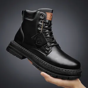 Men's Comfortable Vegan Leather Chelsea Boots With Logo Detail | Ideal for All Seasons