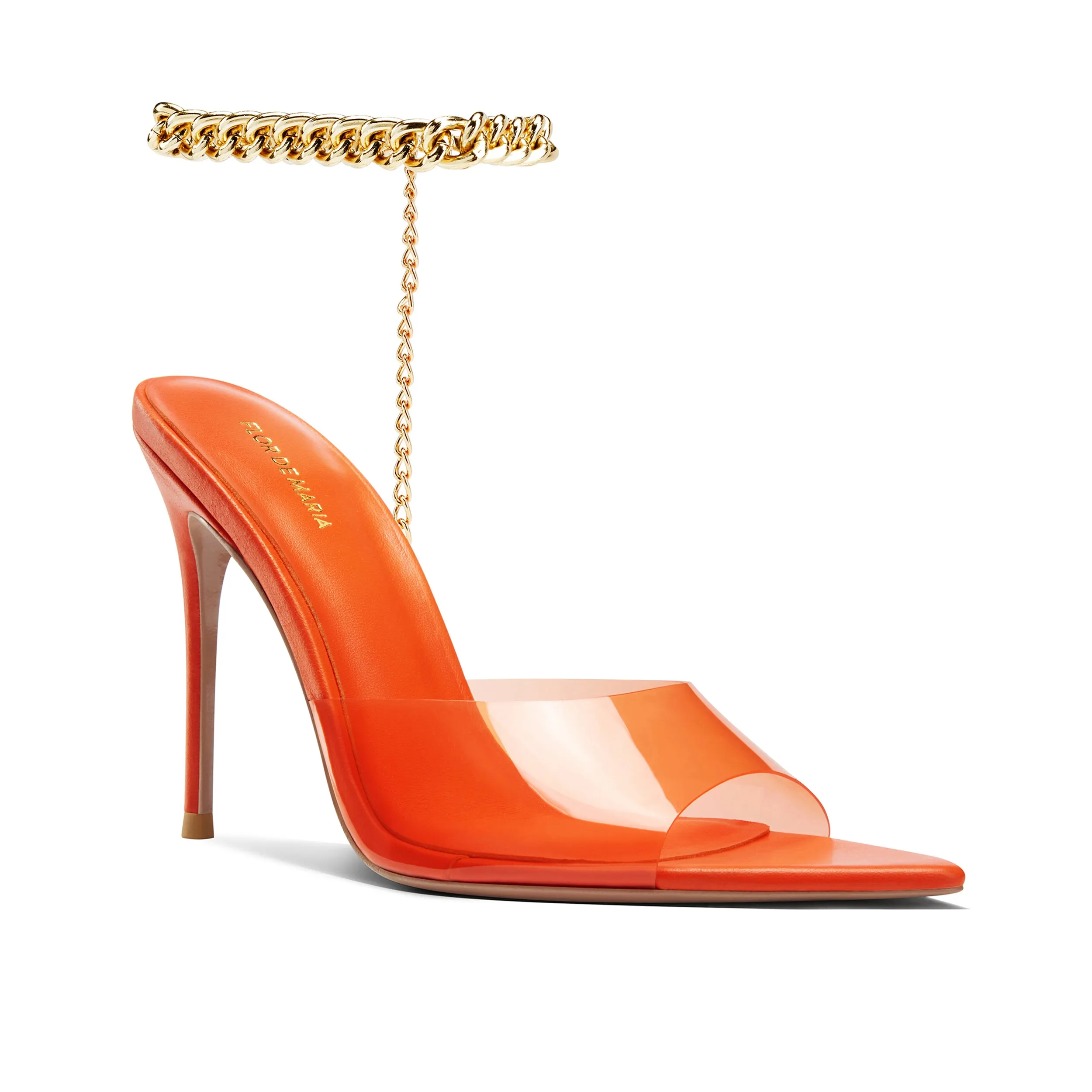 Miranda Orange Heeled Mules