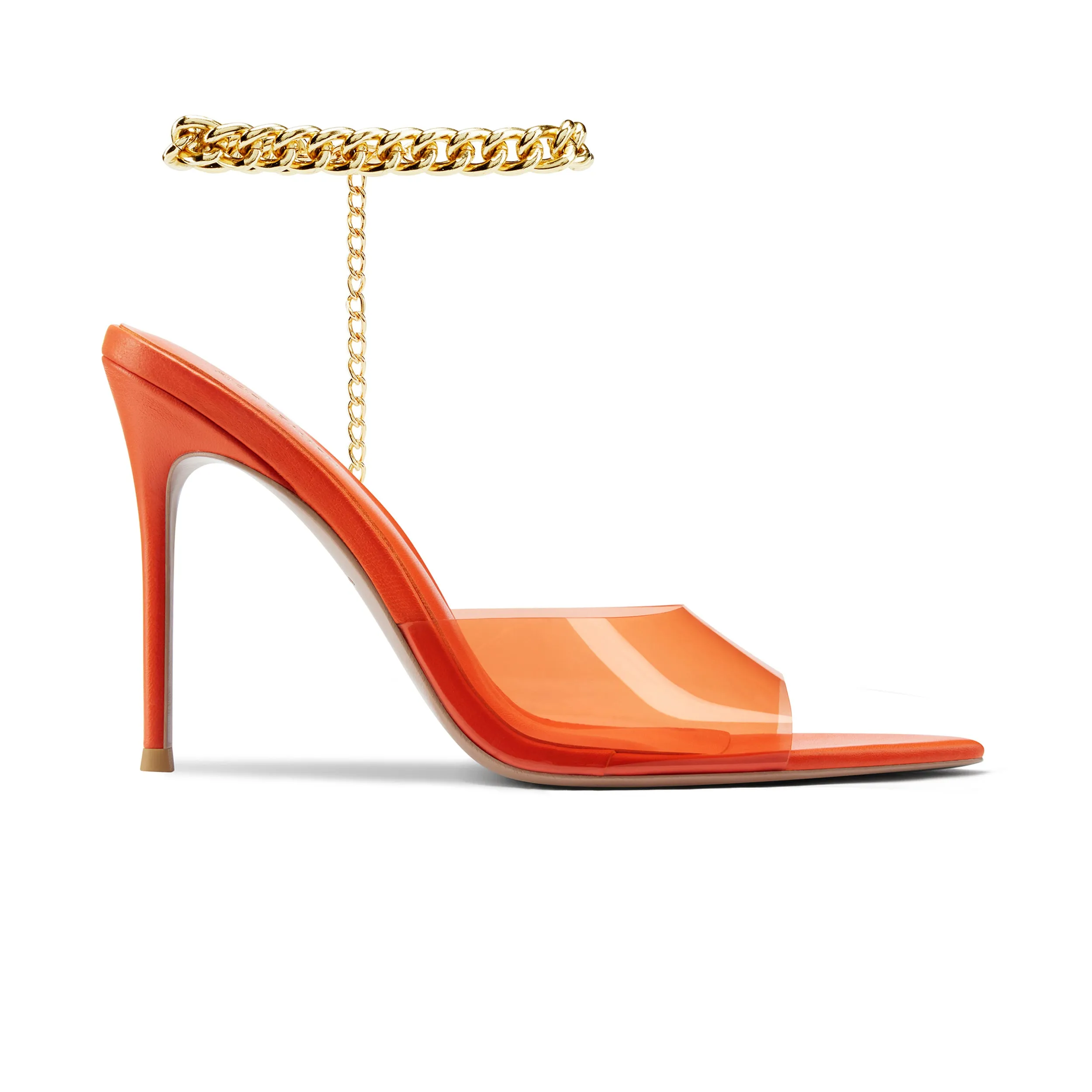 Miranda Orange Heeled Mules