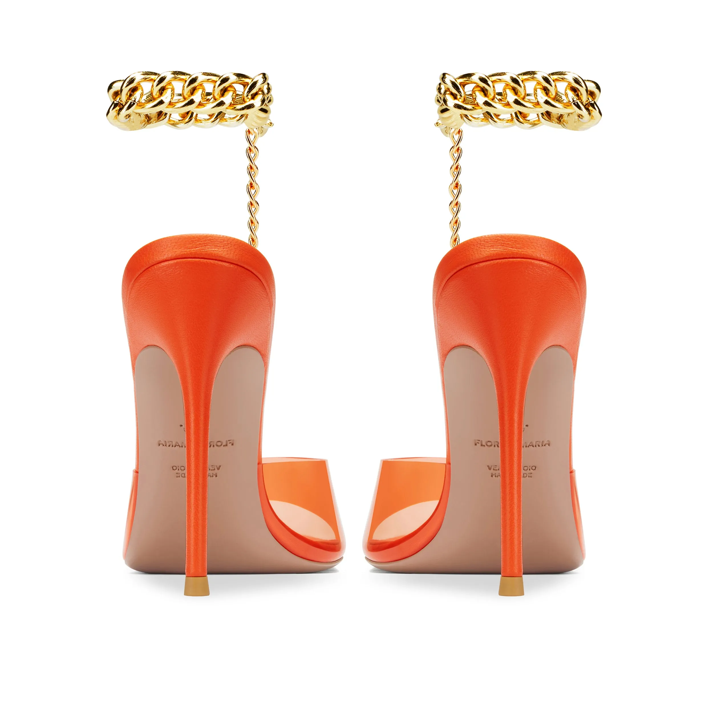 Miranda Orange Heeled Mules