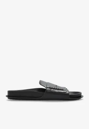 Moccasin Leather Slides
