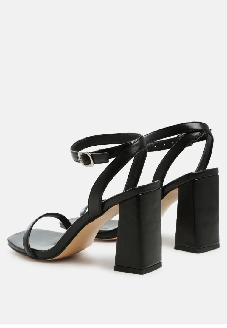 Mooncut Ankle Strap Block Heel Sandals By Ruw