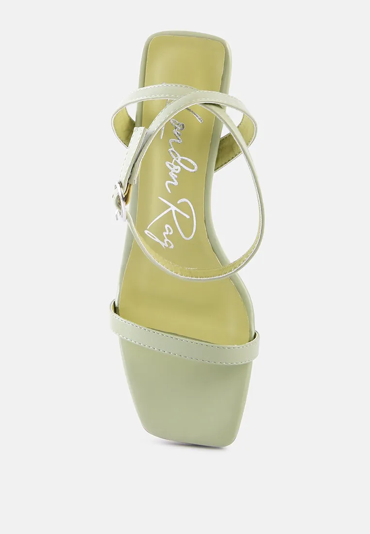 Mooncut Ankle Strap Block Heel Sandals By Ruw