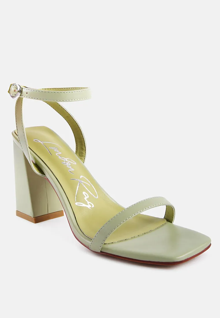 Mooncut Ankle Strap Block Heel Sandals By Ruw