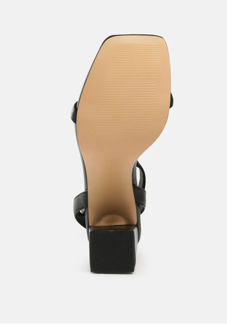Mooncut Ankle Strap Block Heel Sandals By Ruw